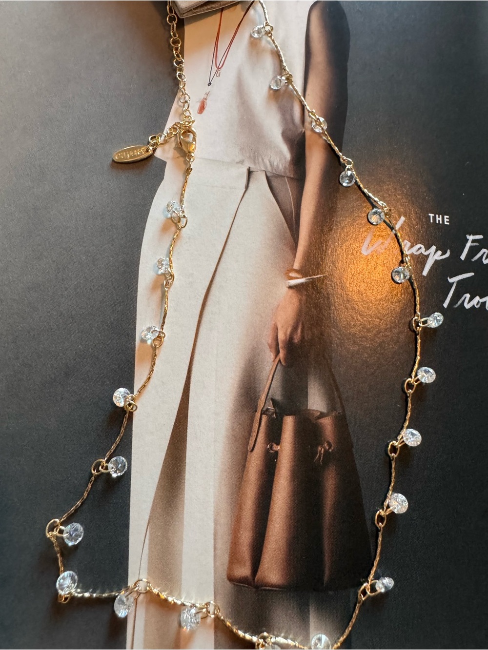 Anthropologie Gold  Necklace with crystal Accents - Picture 3 of 3